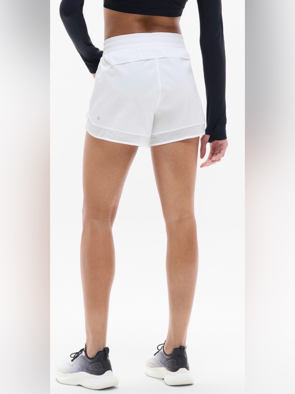 Athleta Mesh Racer 4” Short White - Picture 2 of 10